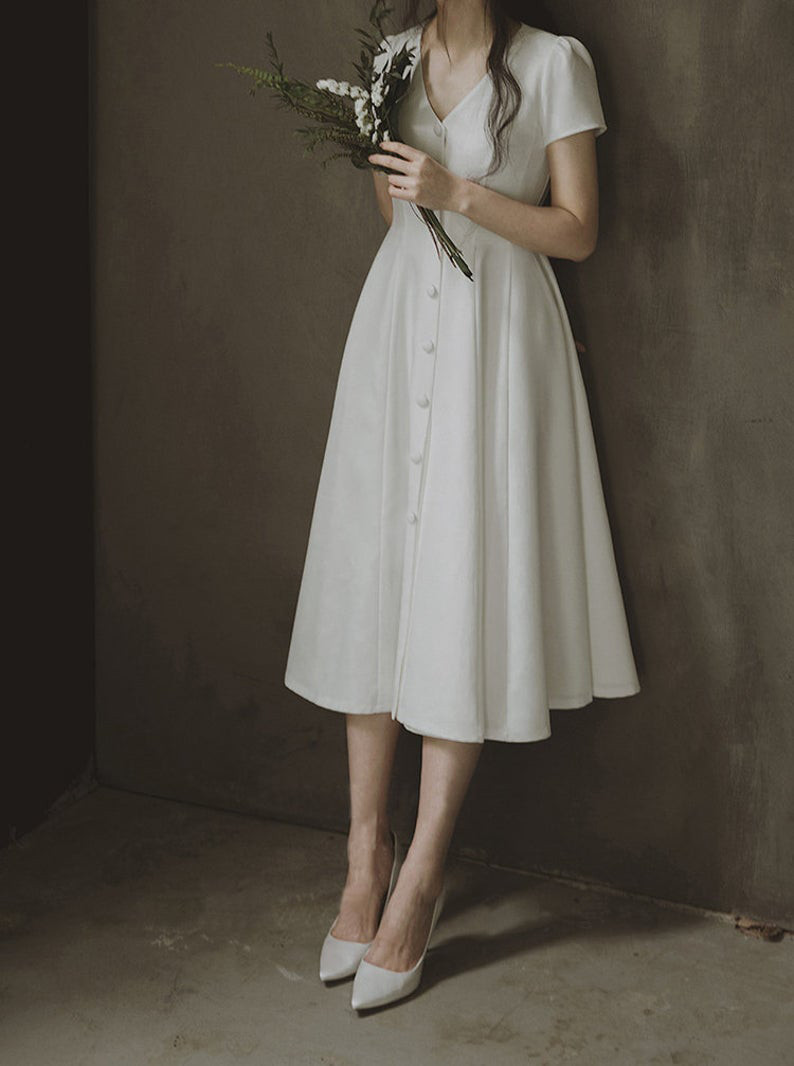 Alice – French style simple elegant wedding dress.