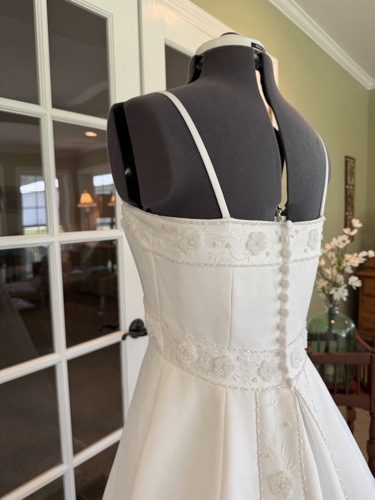 Alfred Angelo Beaded Ivory Wedding Dress Size 6 Size 8 Vintage 2000s A-Line