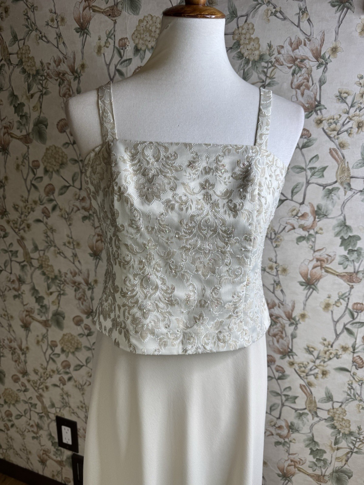 JESSICA HOWARD CREAM POLY LACE FORMAL MOTHER GOWN Size 6P WEDDING SPECIAL MAXI