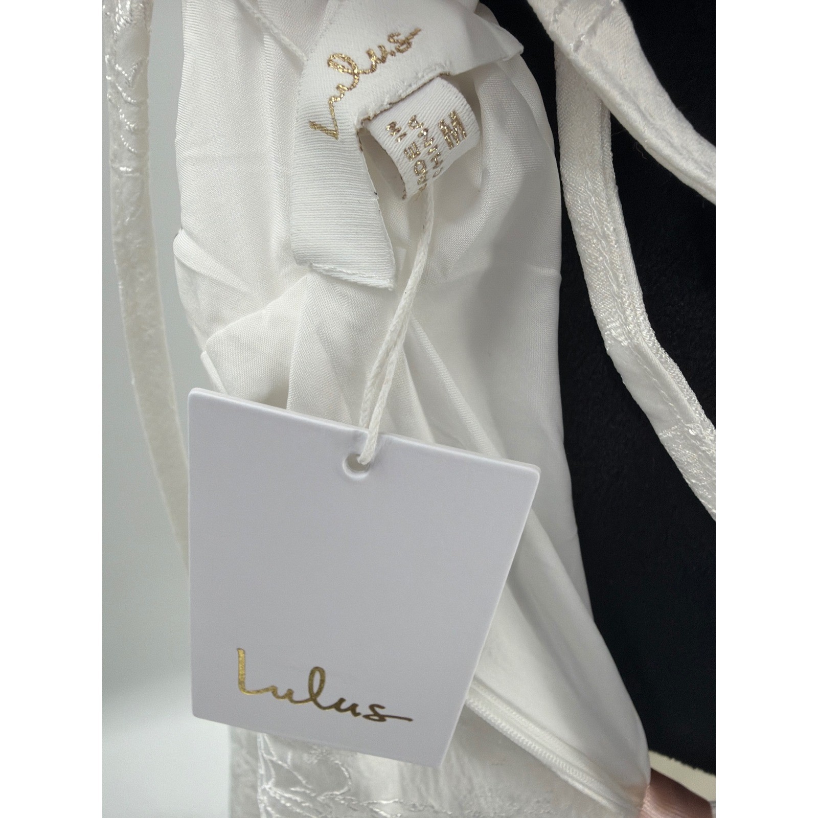Lulus Arabella White Jacquard Basque Waist Maxi Dress Lace Up Back Womens M NEW
