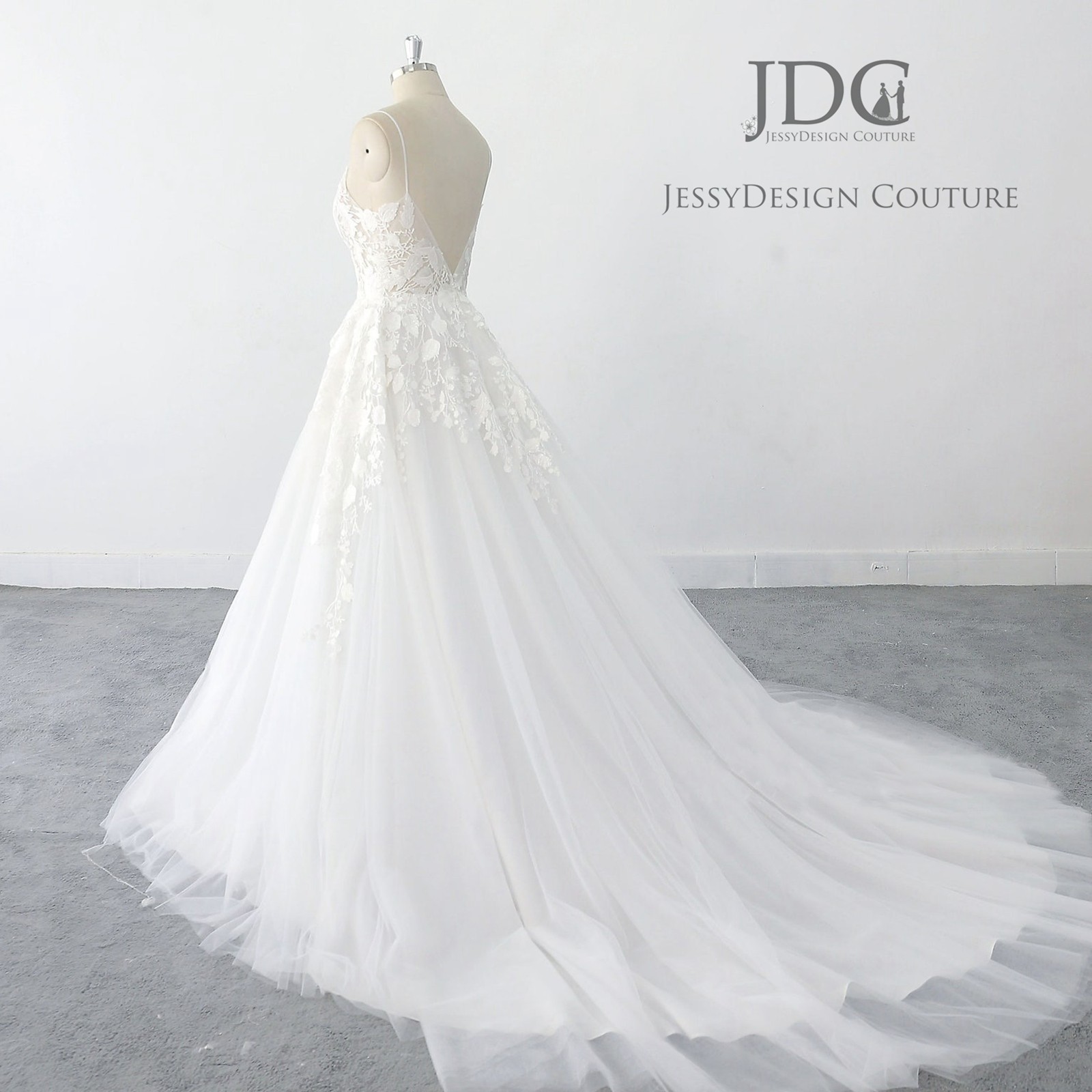 Boho Thin Strappy Wedding Dress Wedding Dress 32-60 Tailored Ivory
