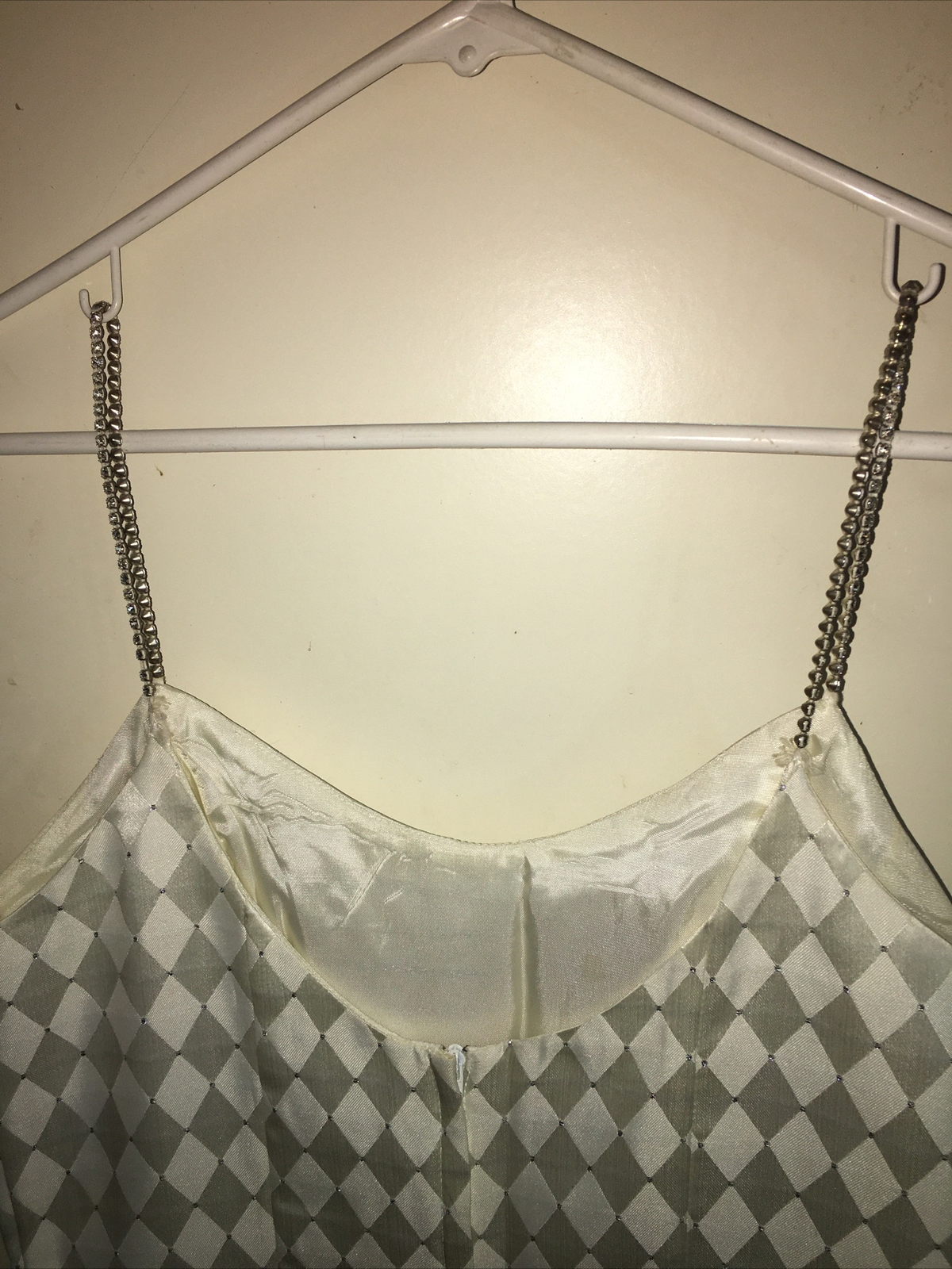 NWT Jessica McClintock Gunne Sax Vintage White Jacquard Satin ￼Dress Size 7