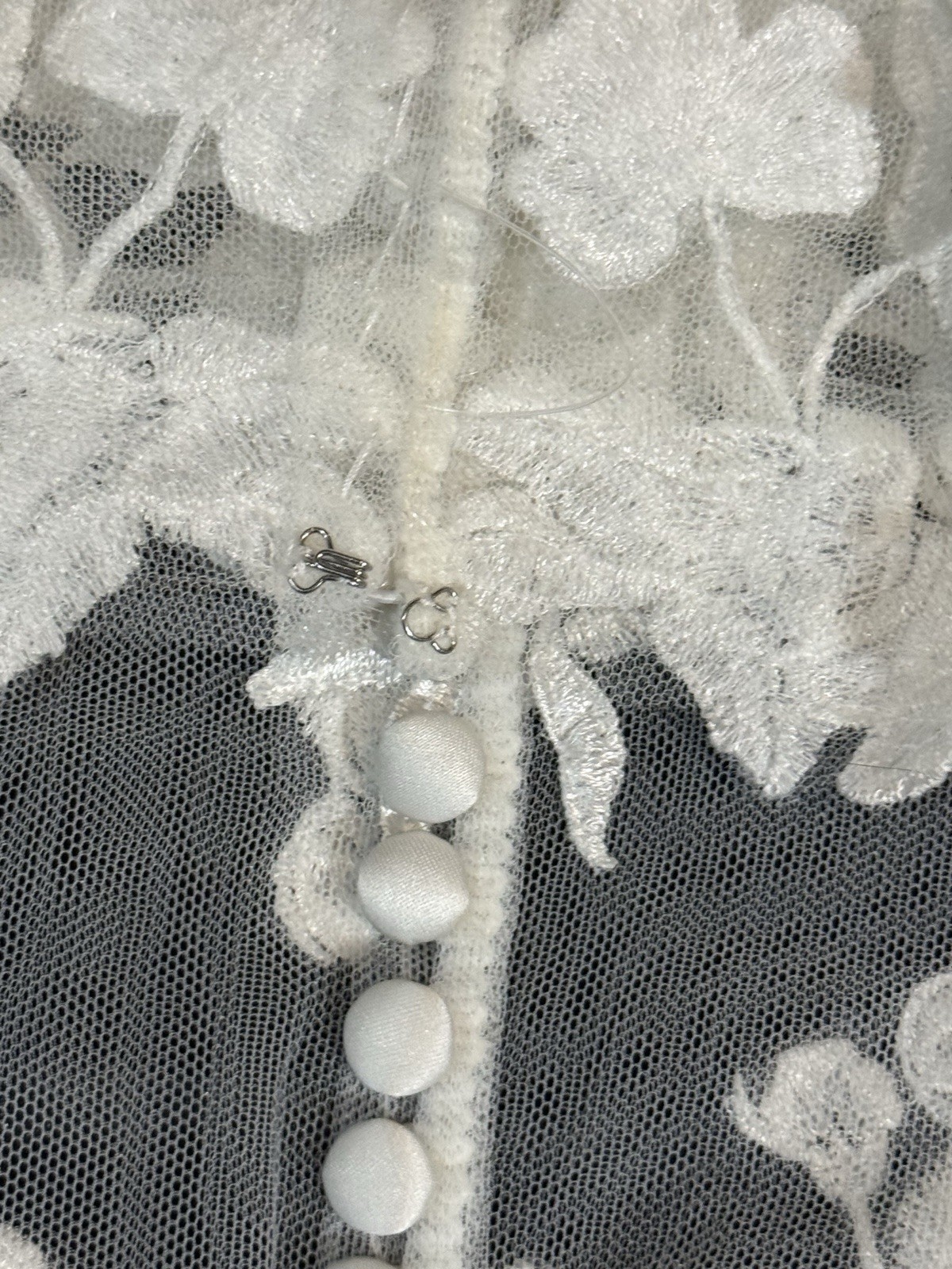 Martina Liana long sleeve floral lace jacket bolero topper Sheer As Is Sz 12