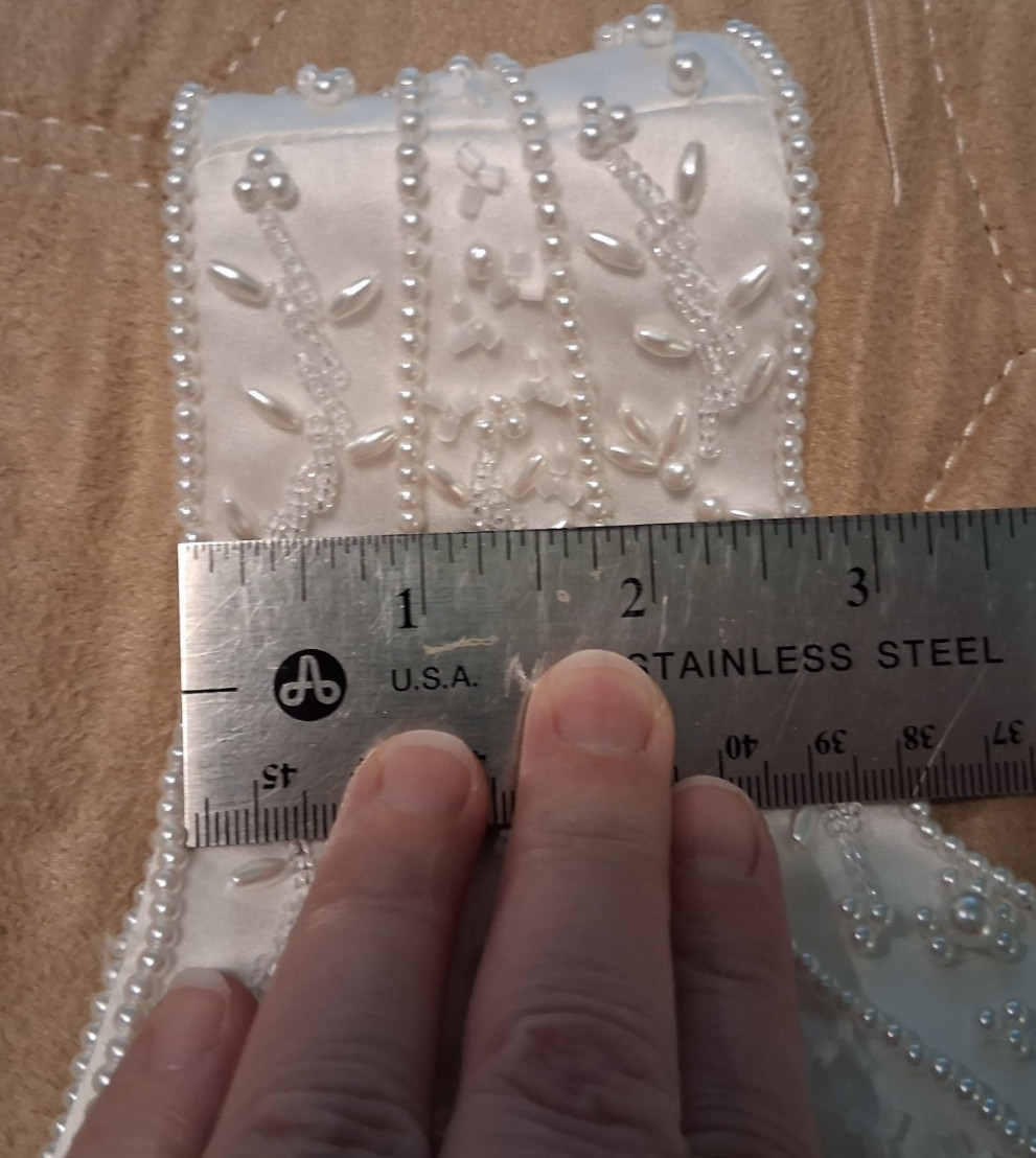 Bonny Wedding Dress Gown Modest high neck white beaded Used size 8