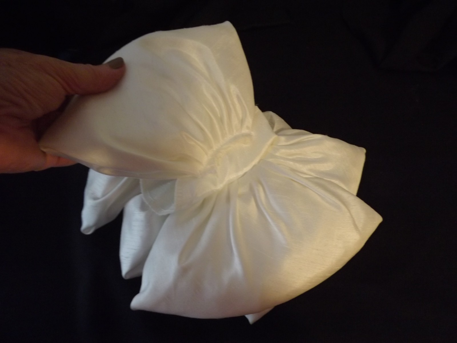 WHITE SATIN BRIDAL BOW FOR WEDDING DRESS / FLOWER GIRL puffy layered