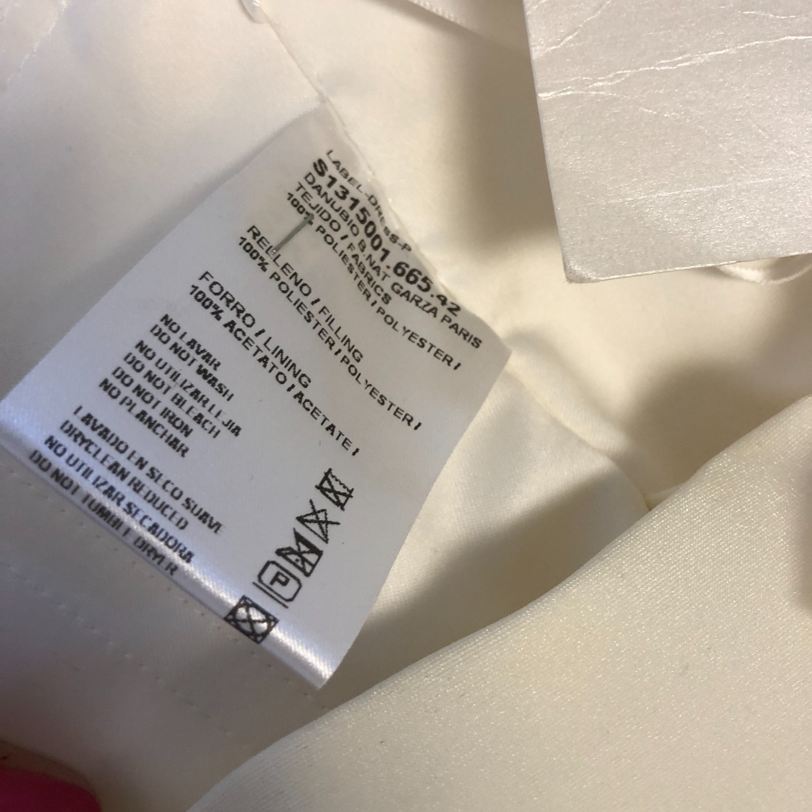 NEW Garza Paris Wedding Gown Sz 10 NWT Taffeta Ruffle Train Off White