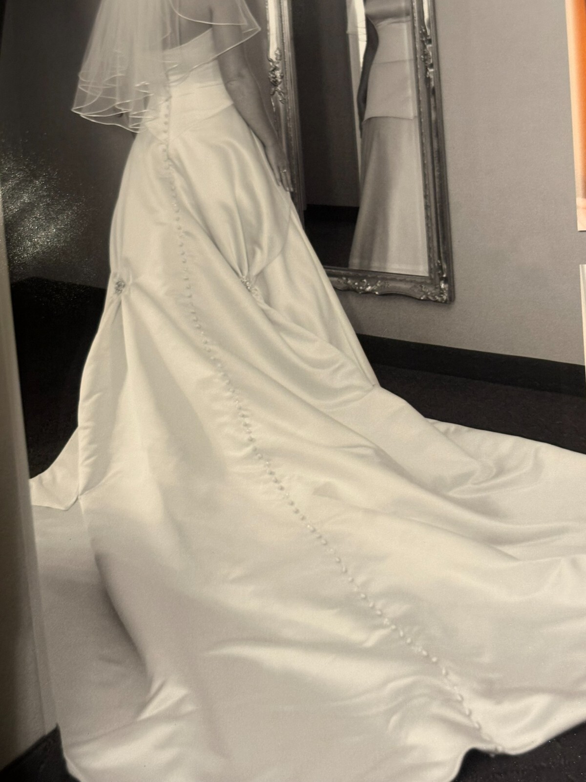 Classic satin wedding gown – size 8