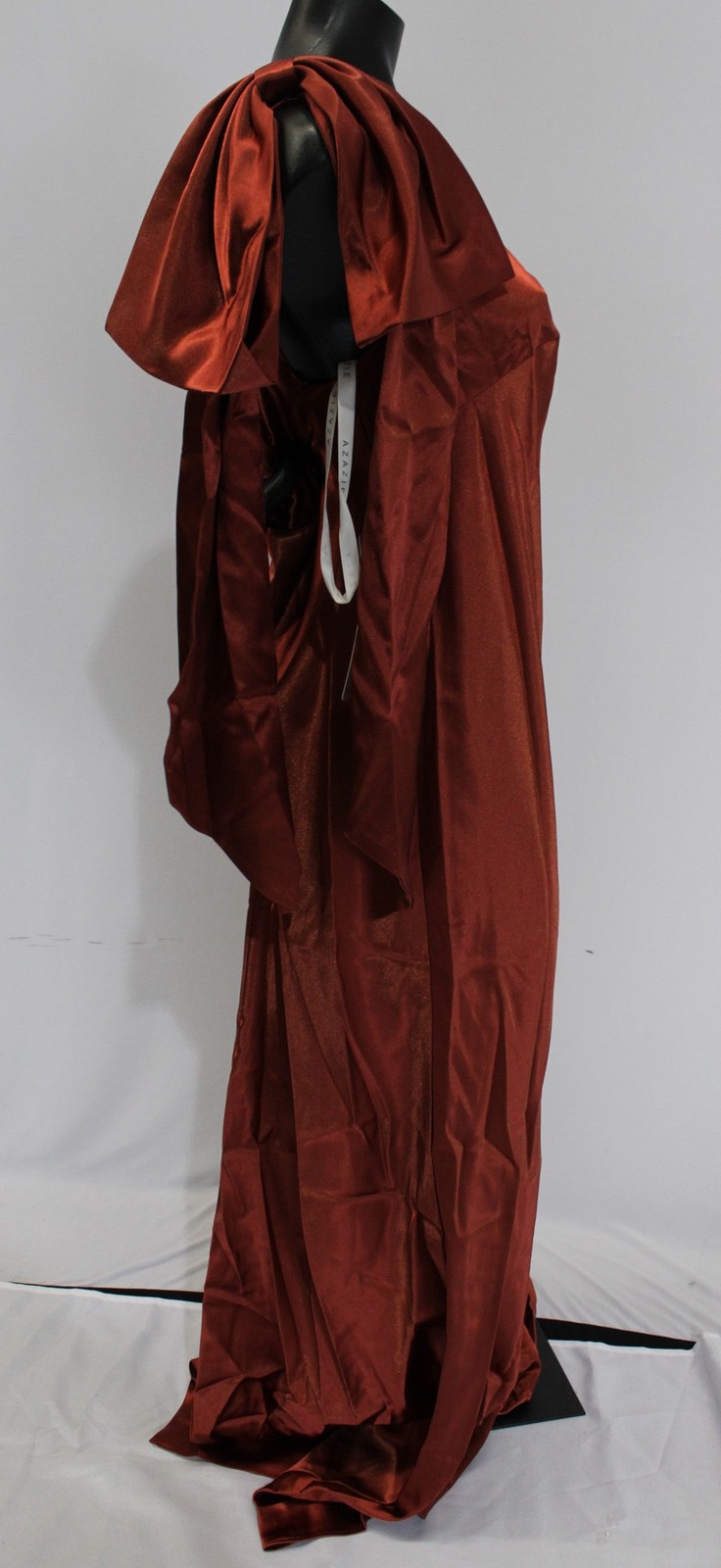 Azazie Women’s Capri Mermaid One Shoulder Satin Dress AP2 Terracotta Size: A16