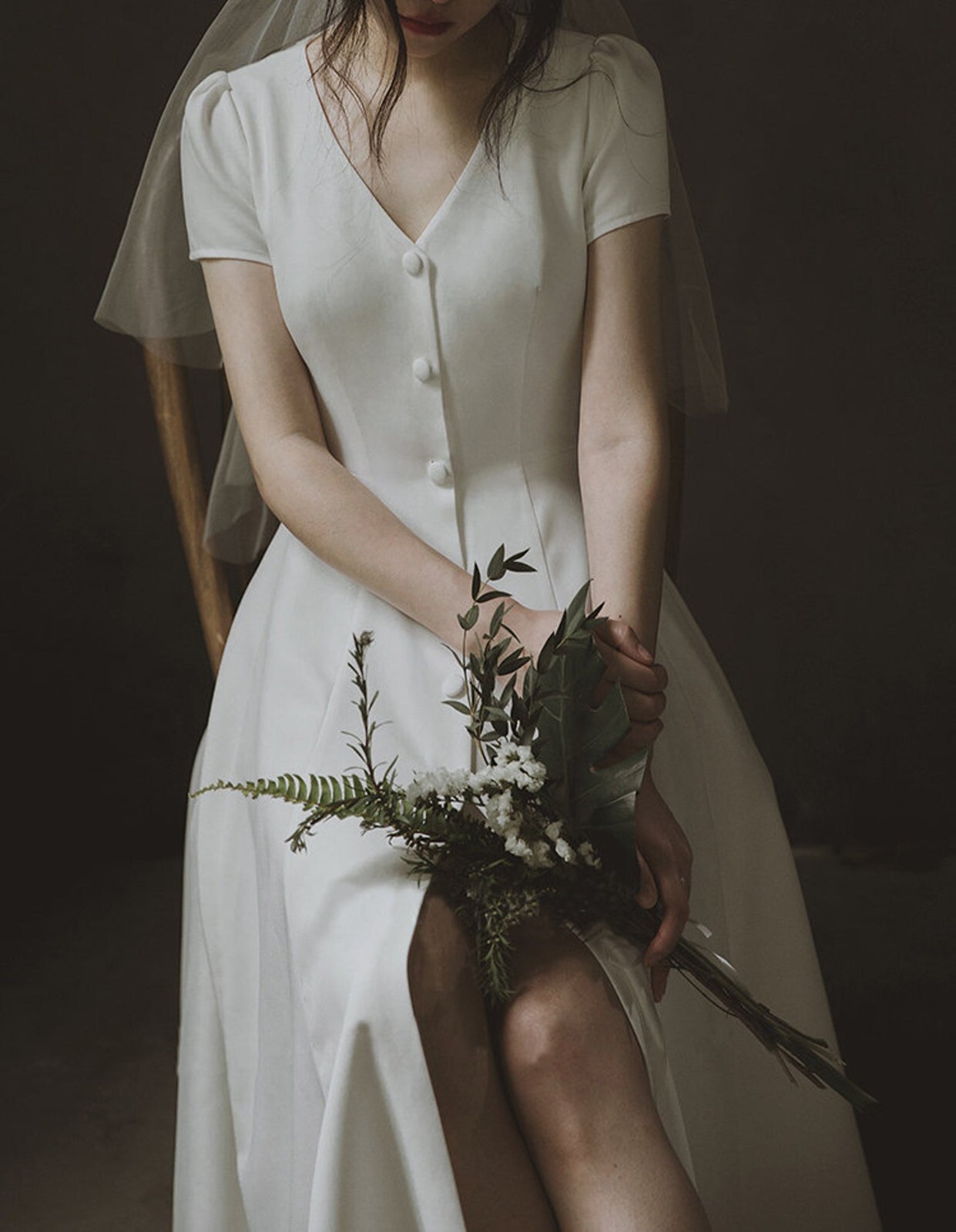 Alice – French style simple elegant wedding dress.