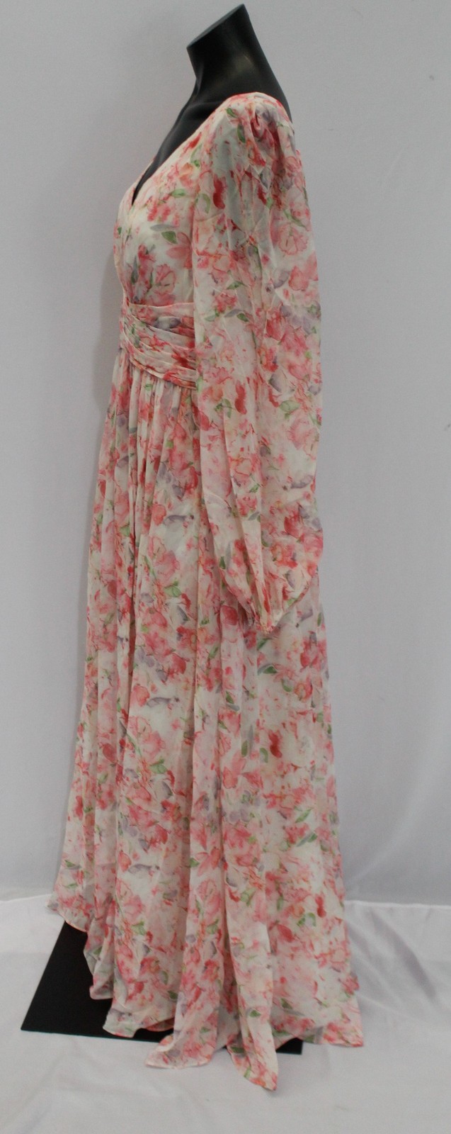 Azazie Women’s Norah Floral A-Line V-Neck Chiffon Dress AP2 Watercolor Custom