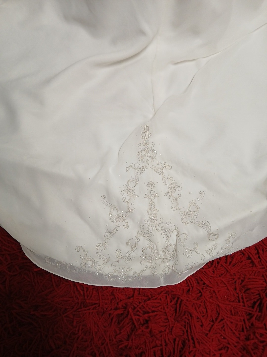 Mori Lee Ivory Chiffon Halter Neck With Beading Wedding Dress Size 12