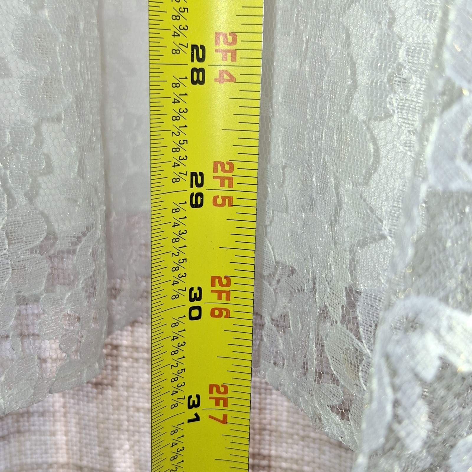 XS Lace Wedding Formal Cocktail Confirmation Homecoming Dress White w Ivory Trim