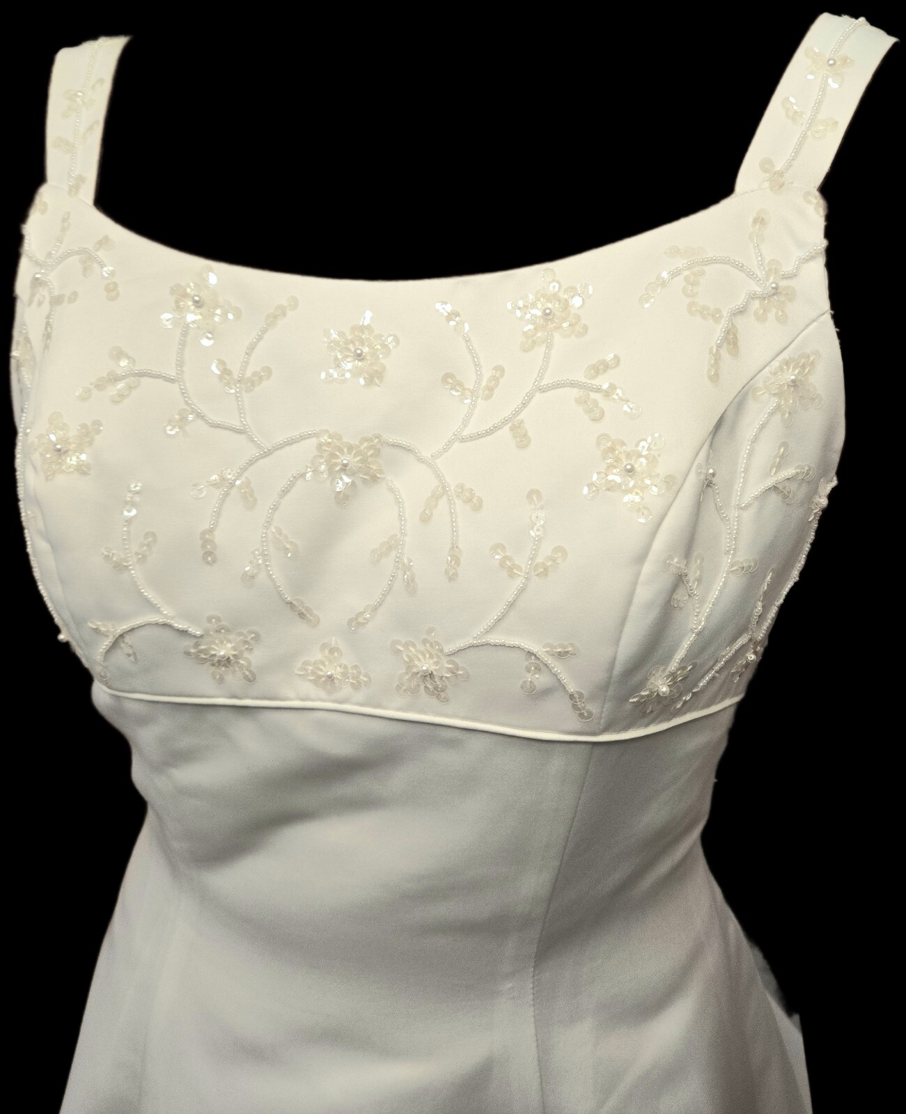 Oleg Cassini David Bridal Wedding Dress Style 2165BX size 14 White Buttons