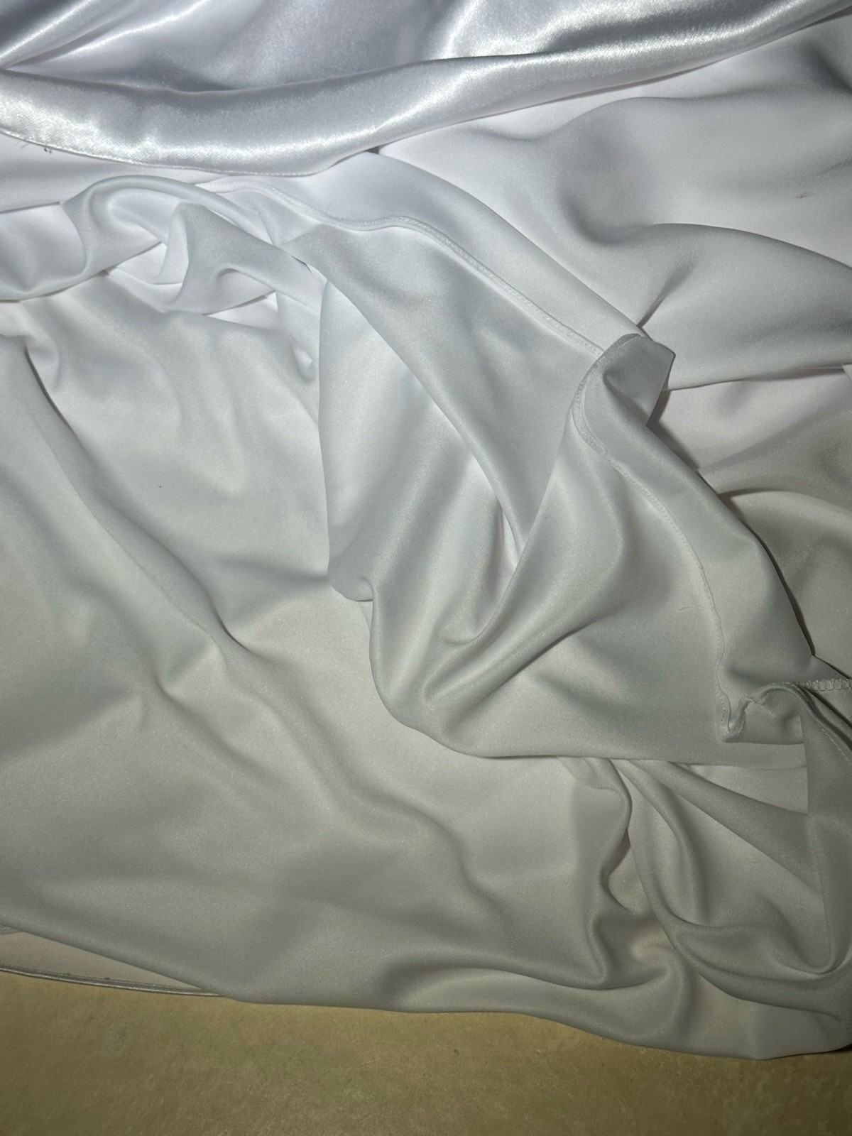 Sean Couture White Satin Silver Beads Ect. Halter L Gown/Wedding Dress SzXXS Use