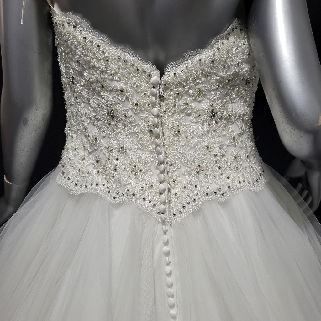NWT~$2250~MORILEE~6/8~IVORY EMBELLISHED STRAPLESS FIT & FLARE WEDDING DRESS