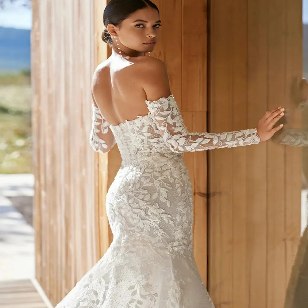 Luxury Lace Mermaid Wedding Dresses Elegant Bridal Gowns Lace Appliques