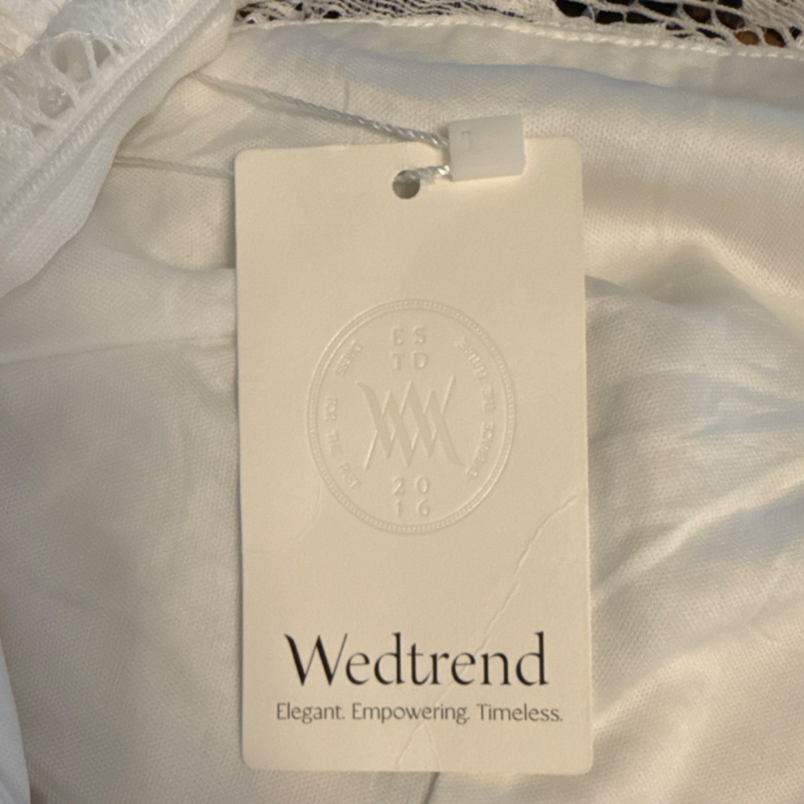 Wedtrend White Lace Halter Sleeveless A-Line Full-Length Dress Size S Zipper