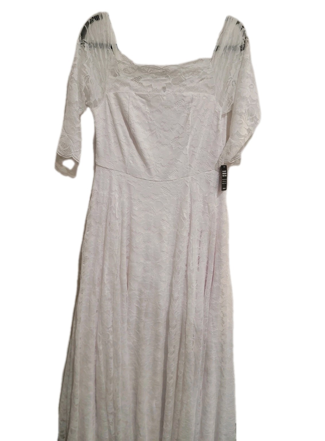 Torrid Ever After White Lace Off-Shoulder A-Line Wedding Dress Size 14 1X