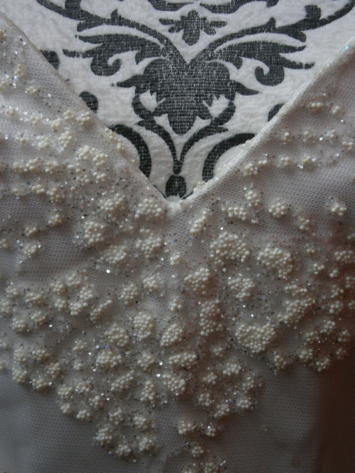 Tara Keely Hayden 2659 Wedding Dress Gown 8-12 Off-White Tulle Sparkle Open Back