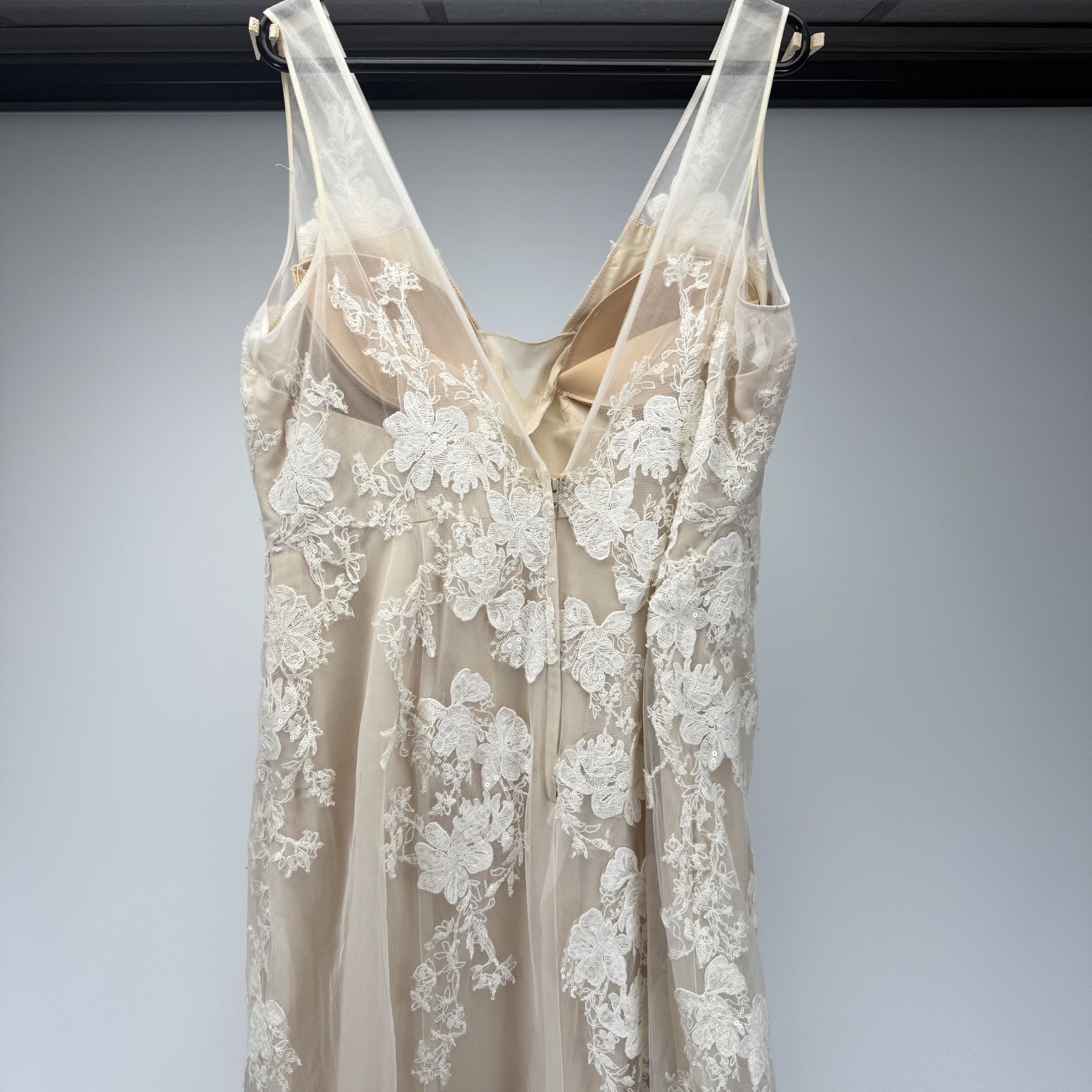 MELISSA SWEET Lace Applique Tulle V-Neck Wedding Gown IVRY/CHAMP SZ 20W