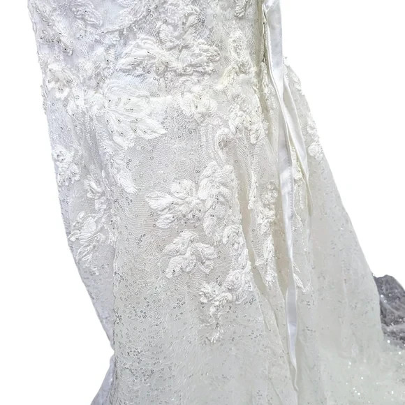 Maria Anette 5316 Elegant Sparkling Ivory White Wedding Gown With 2 Veils