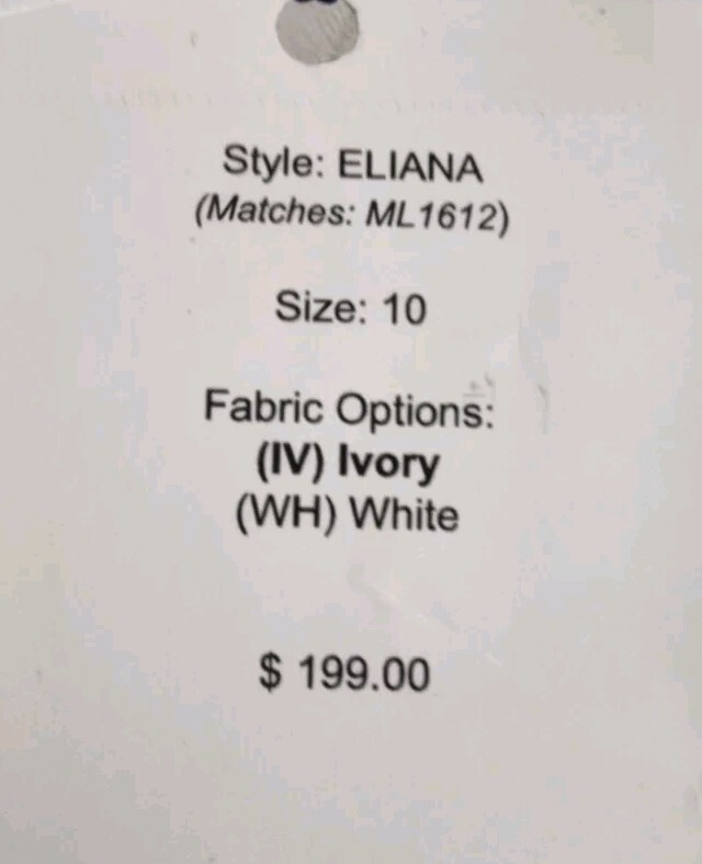 ✅️New With Tags! Size 10 Martina Liana Wedding Dress ML 1612 Ivory Colored