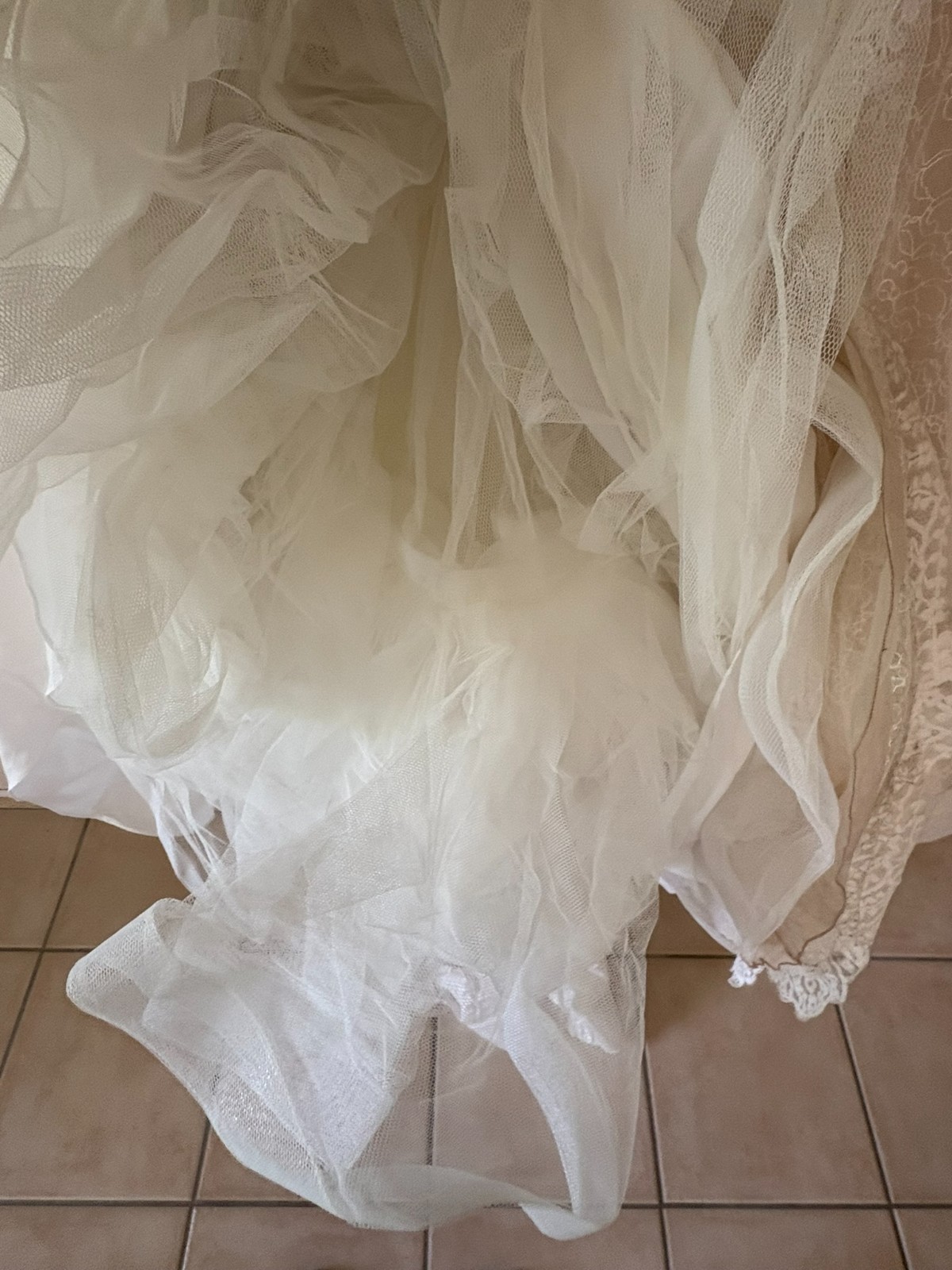 Provnias PrimaDonna Ivory and Beige A Line Size 12 (AU) Wedding Dress