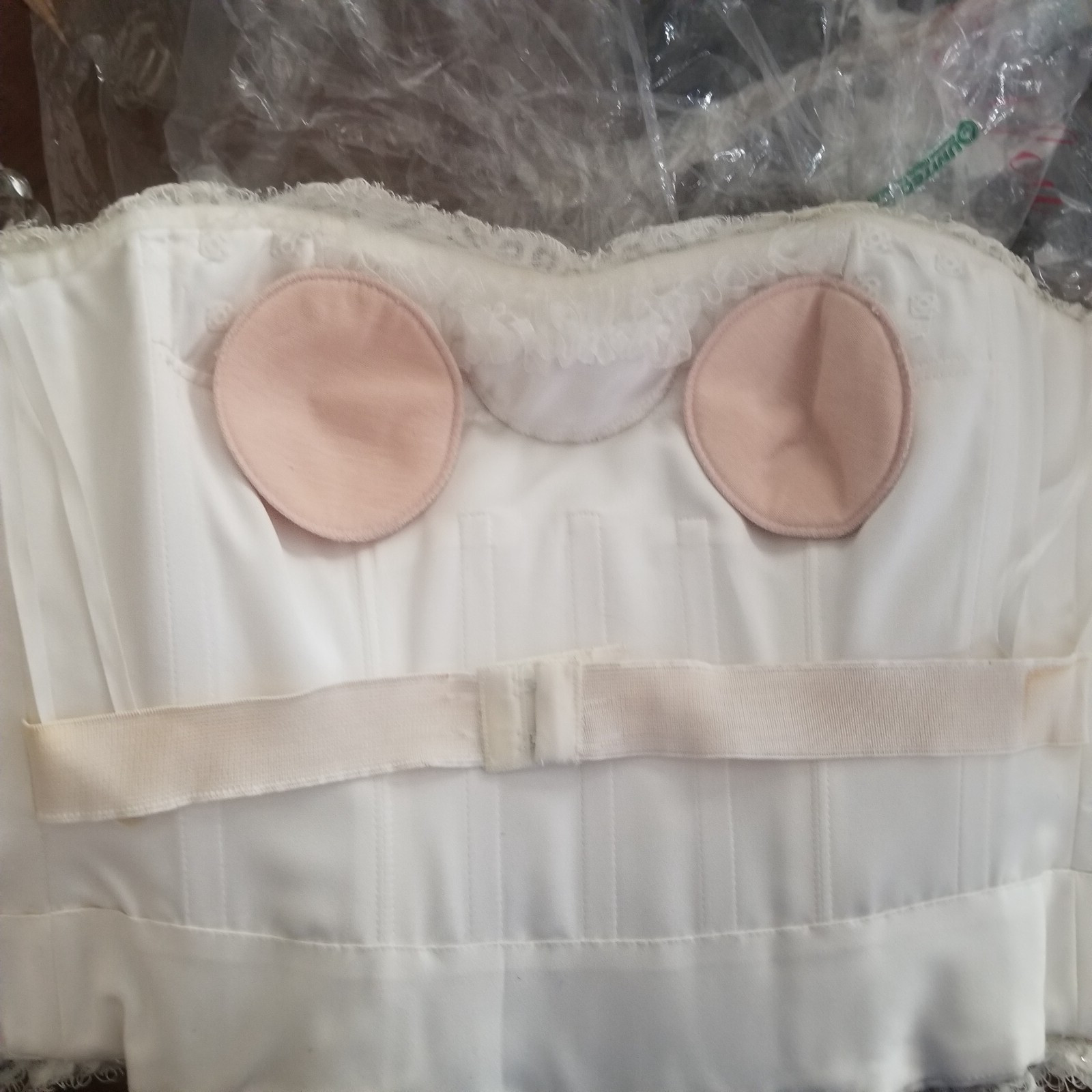 Candlelight Ivory Lace Beaded Bridal Wedding Corset Tea Length Tulle Skirt SZ ML