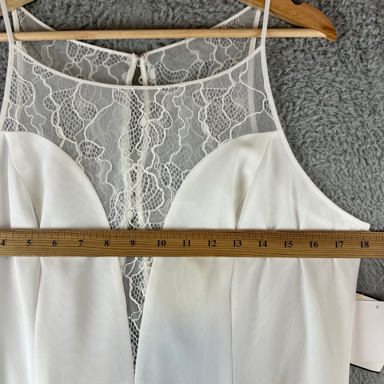 New DB Studio High Neck A-Line Wedding Dress Soft White Lace Size 14