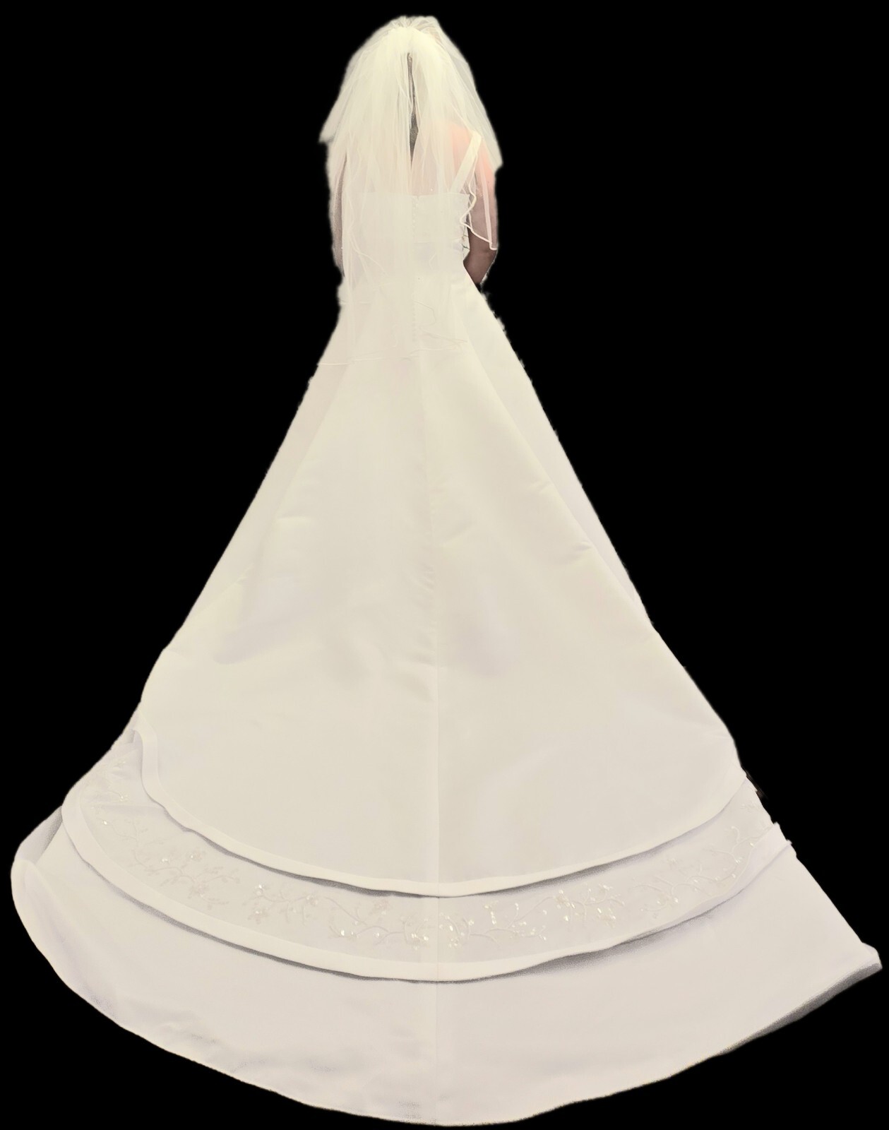 Oleg Cassini David Bridal Wedding Dress Style 2165BX size 14 White Buttons