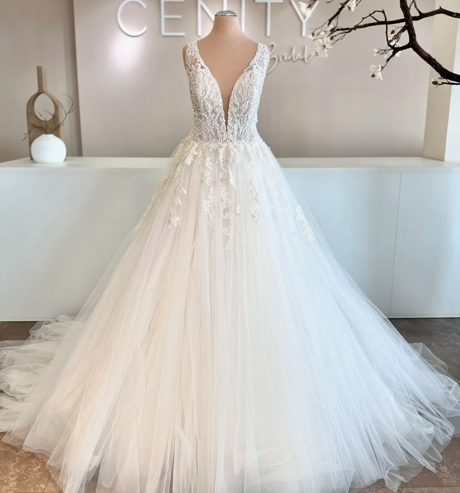 Glitter Ivory Beaded Lace Wedding Dress Bridal Gown 32-60 Wide Strappy Illusion