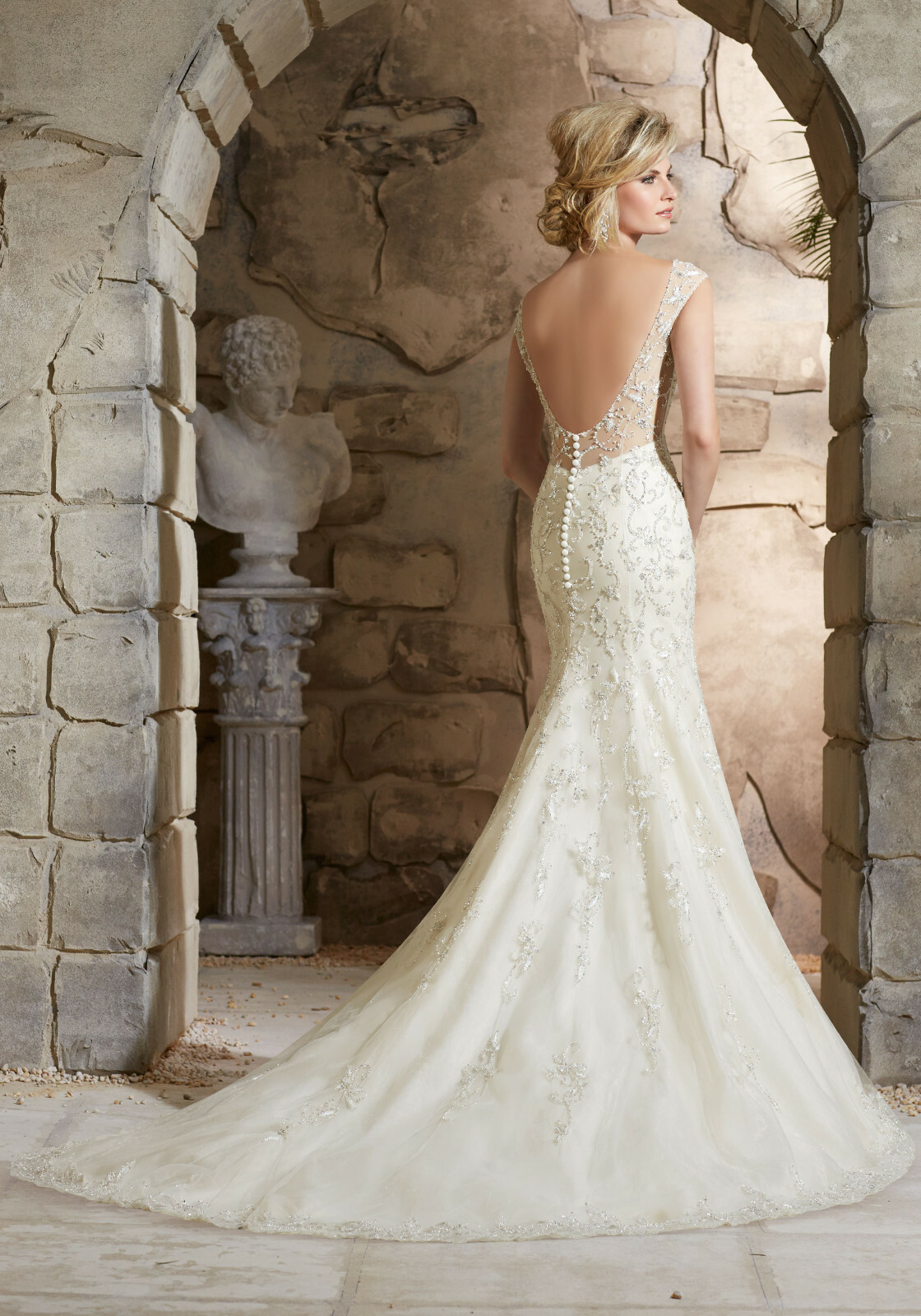 Morilee 2778 Bridal Wedding Dress Crystal Beaded Embroidery Fit and Flare Ivory