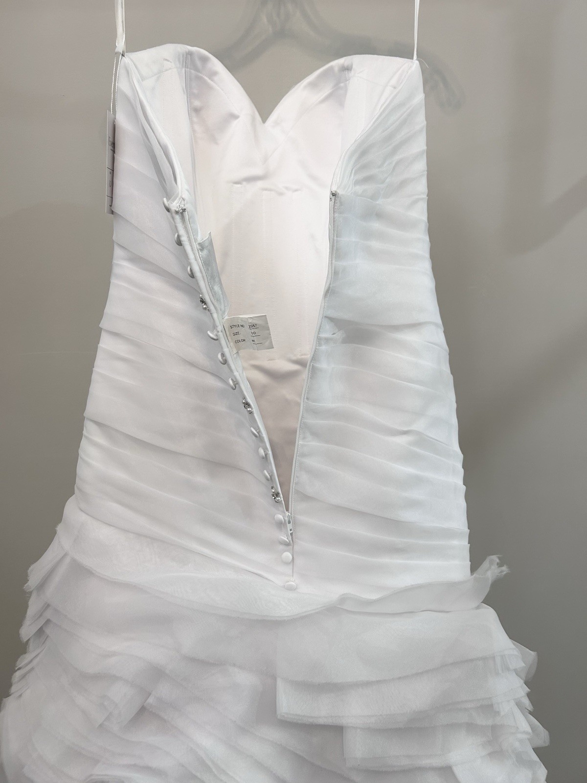 New sample! Allure White Strapless Mermaid Ruched Ruffle size 10