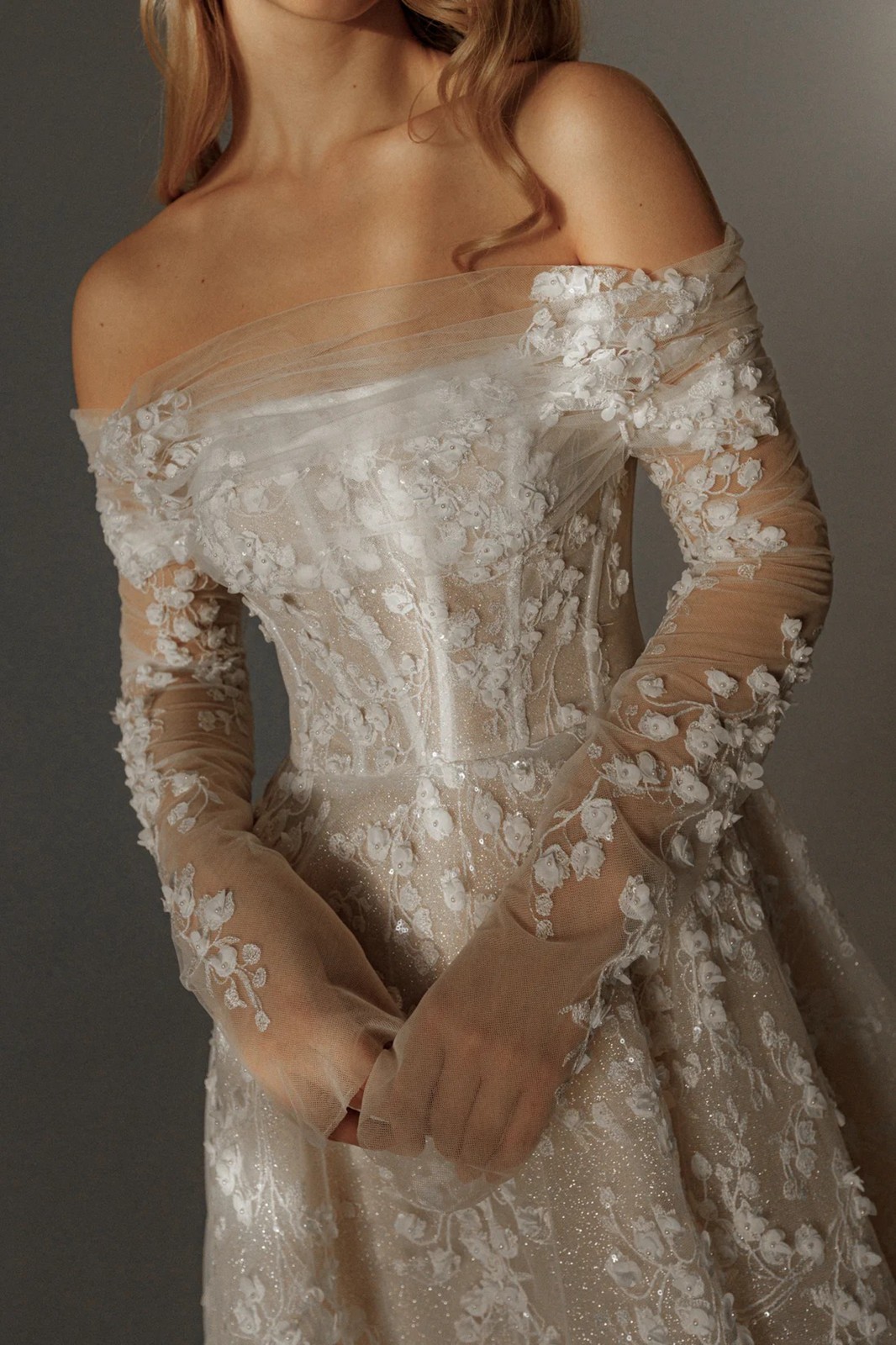 3D Lace Pearls Beaded Lace Wedding Dress Bridal Gown Custom made 2-28W Short