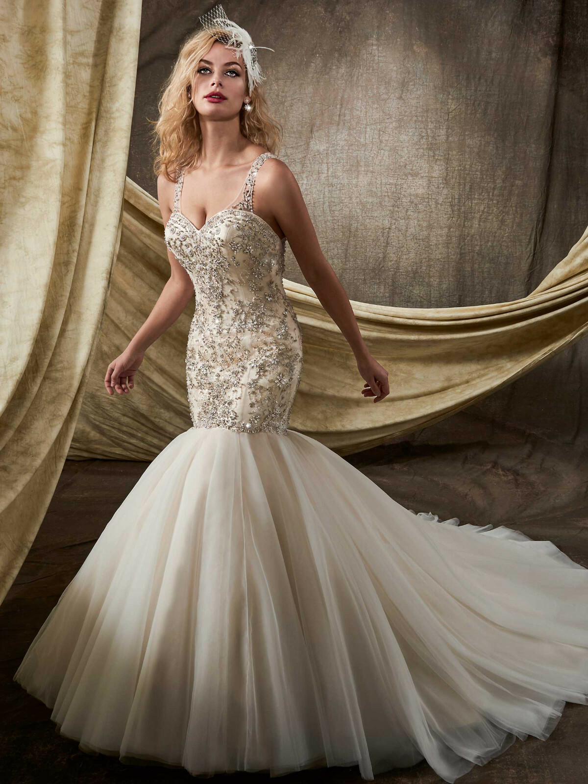 Mary’s Bridal D8101 Dress Mermaid Crystal Beaded Embroidered Bodice Tulle Skirt