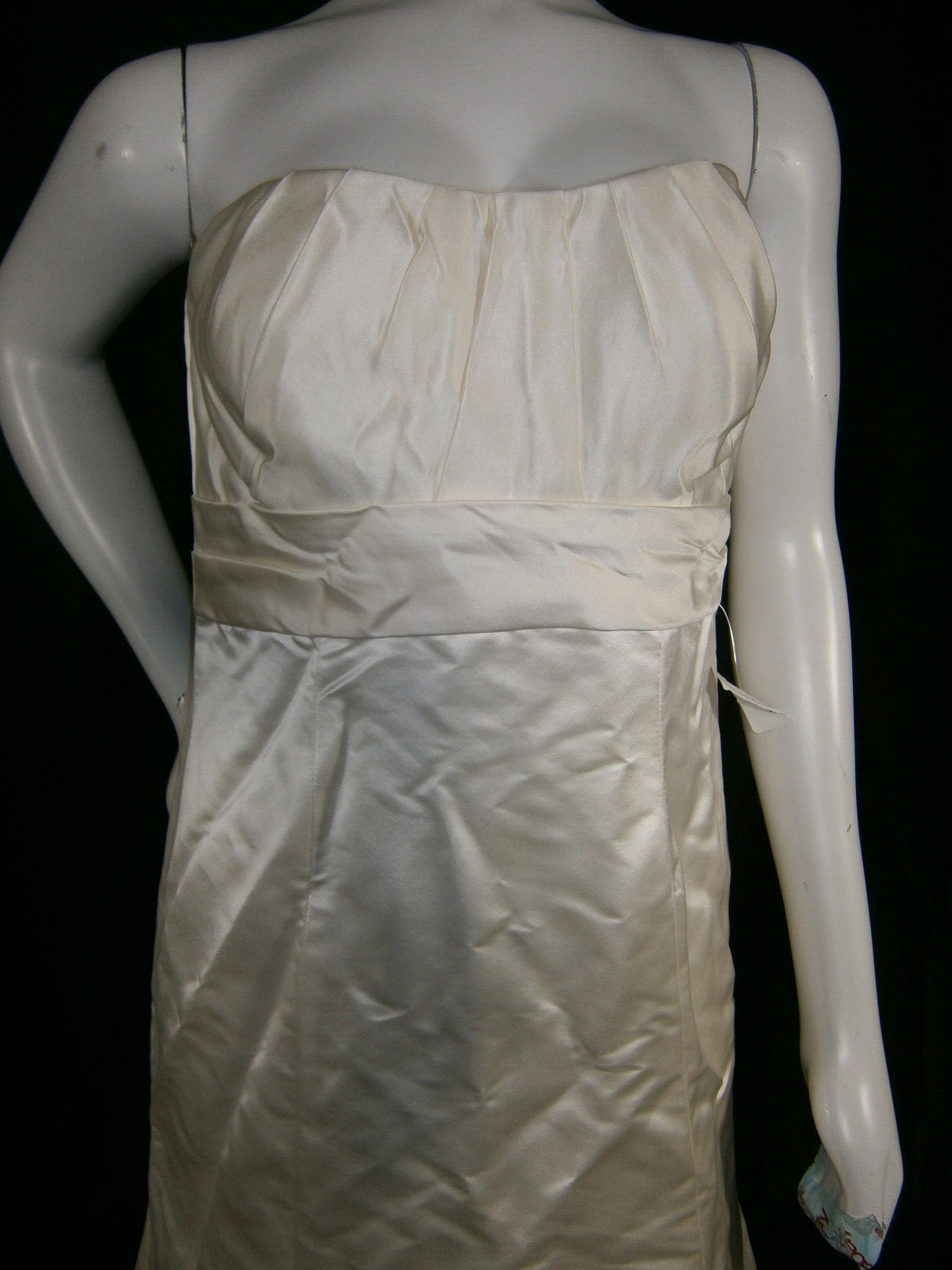 Jenny Yoo Wedding Dress 8 Ivory Silk Strapless Empire Buttons Down Back Bow NWT