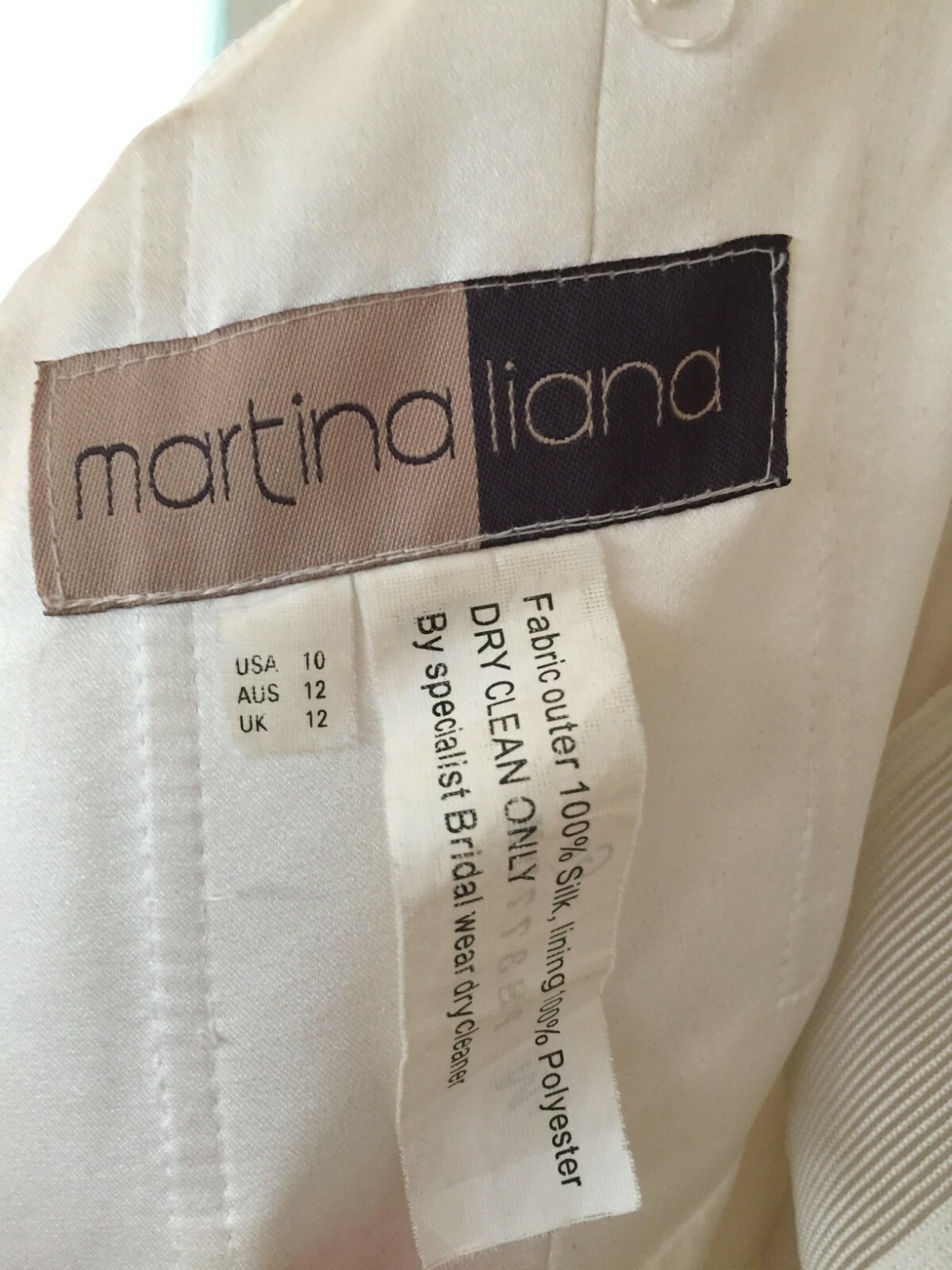 Martina Liana Wedding Dress 377, Ivory, Size 10