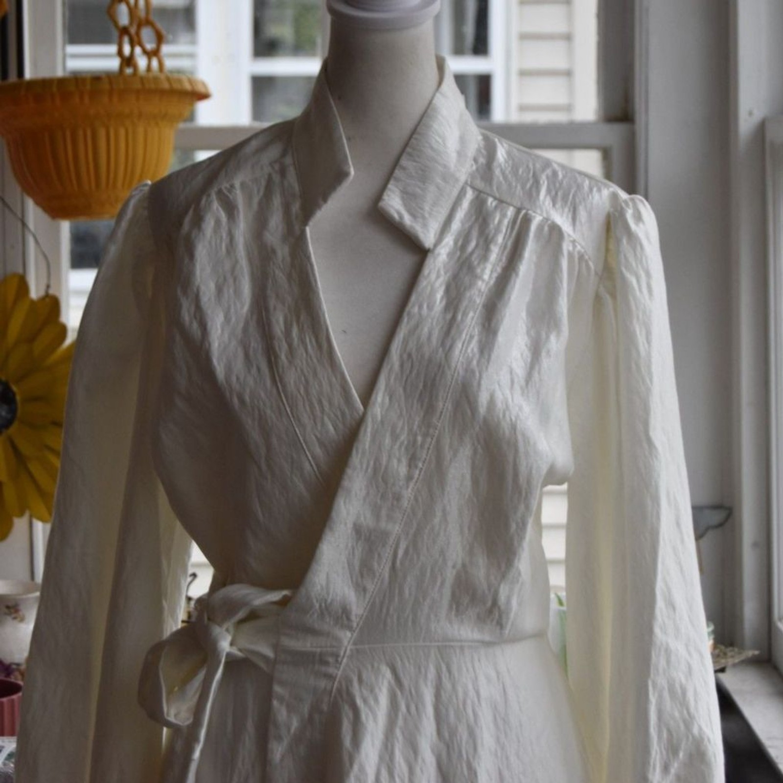 Designer Madeleine Simon White Rayon Blend Wrap Maxi Dress NWT Small Bridal Boho