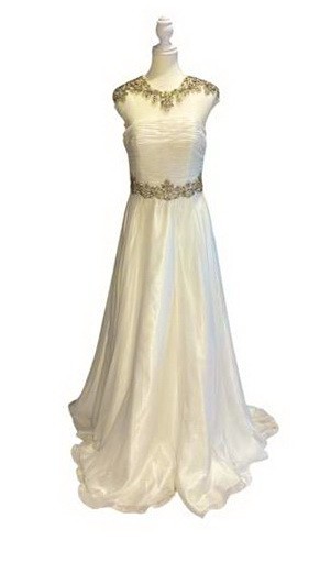 Ally’s Collection White Embellished Illusion Wedding Gown Size 6 $599