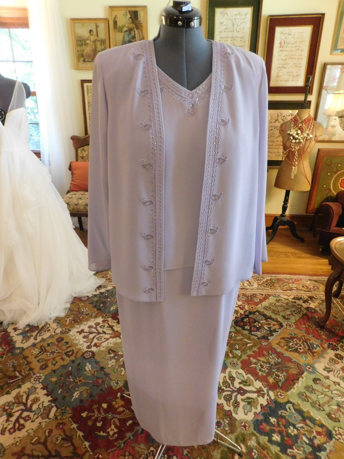 BEAUTIFUL LAVENDER 2/PIECE R&M RICHARDS GOWN W/JACKET S 14P