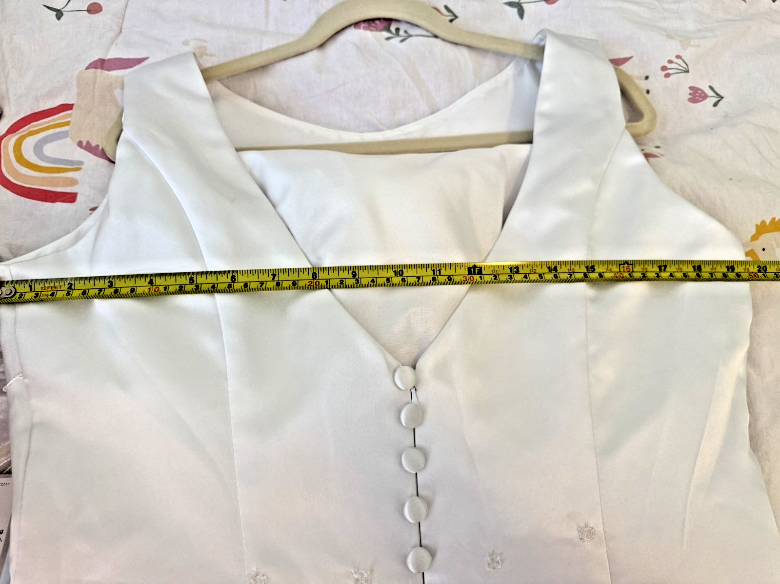 Wedding Dress White Satin Bow Back Buttons Detachable Train Bridal Babyonline