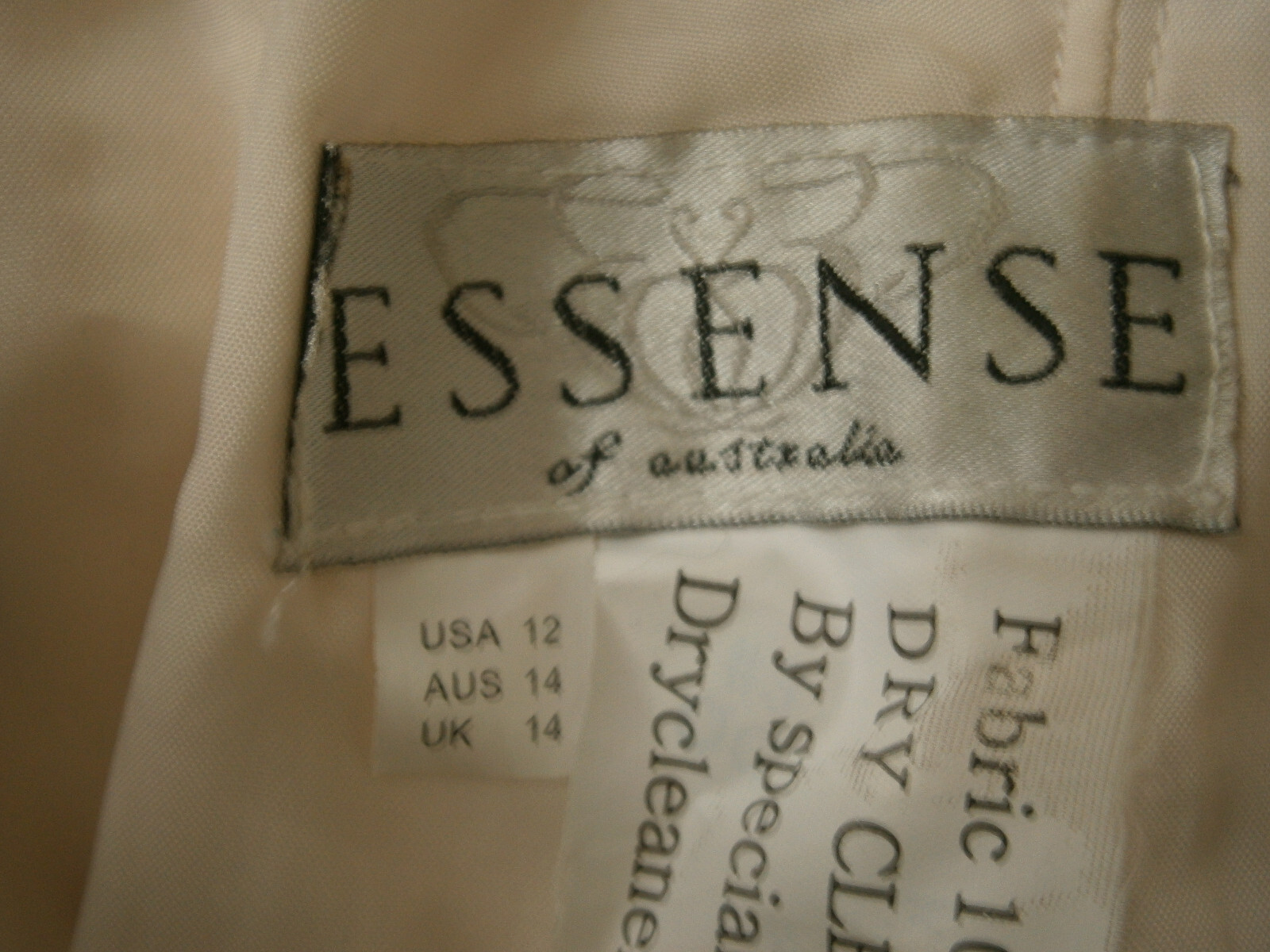 Essense of Australia D2002 Wedding Dress 12 Ivory Blush llusion Sparkle Sequins