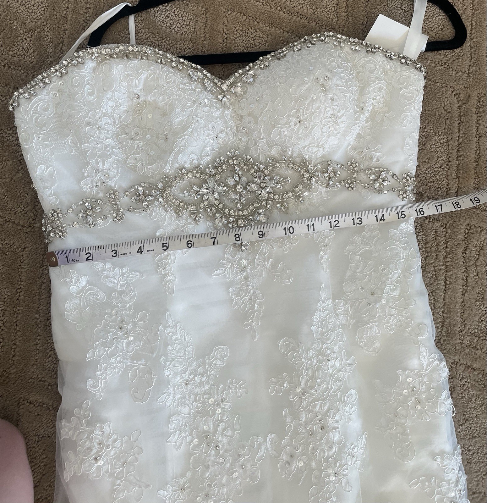 Women’s Wedding Dress Bridal Gown Sz 12 Off White NWT strapless bling sweetheart