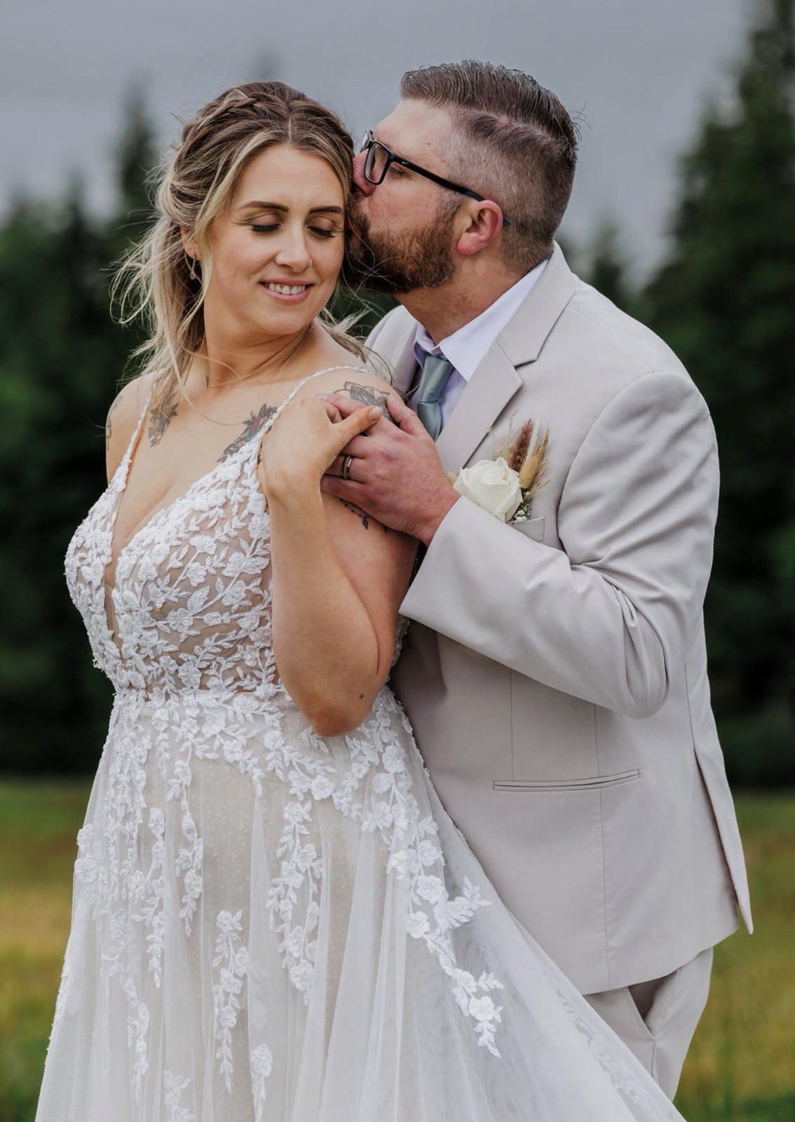Martina Liana Ivory Lace Tulle A-Line Boho Wedding Dress V-Neck 14