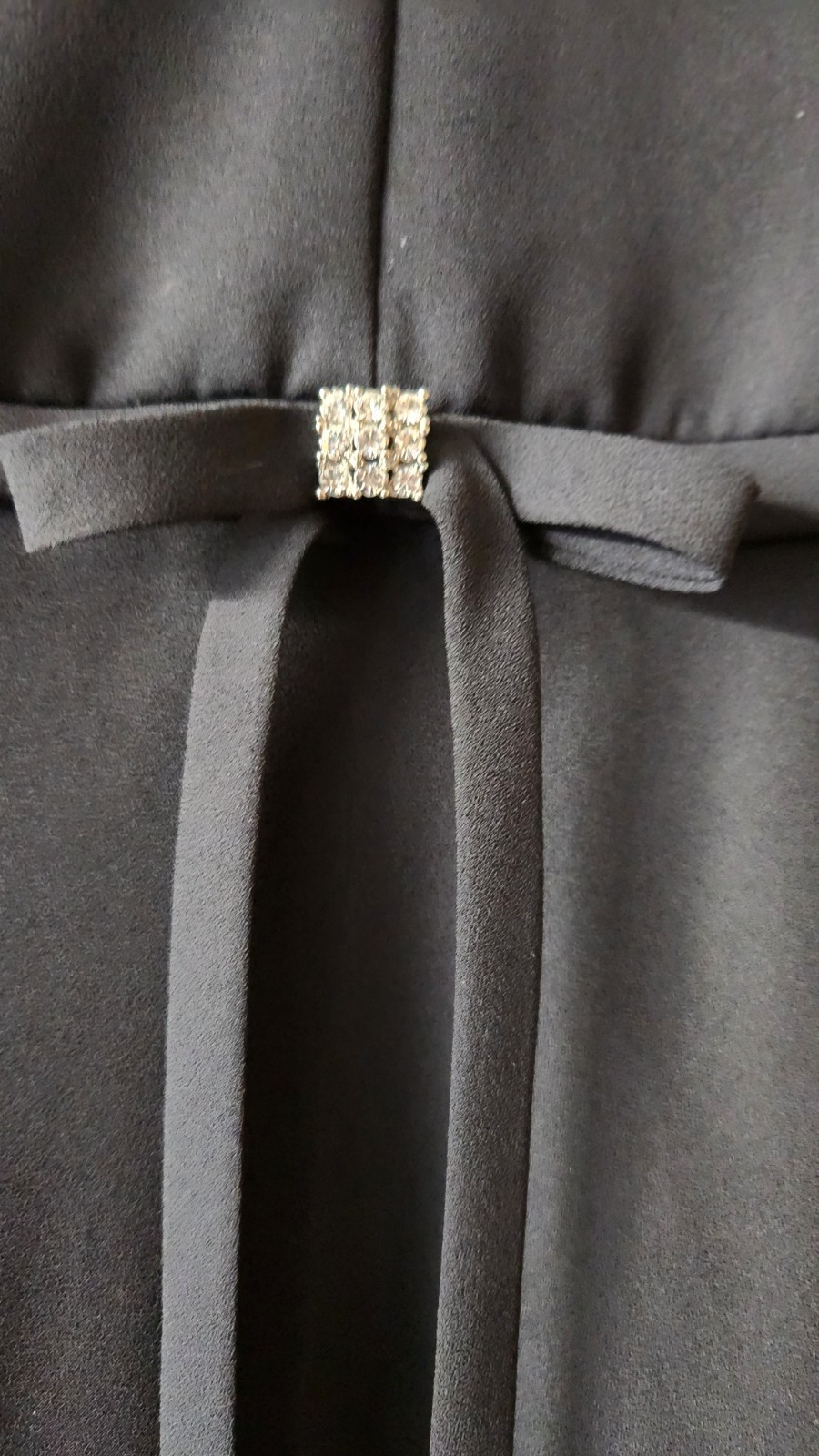 David’s Bridal Midi Black Spaghetti Strap Bow Detail Dress , Size-2