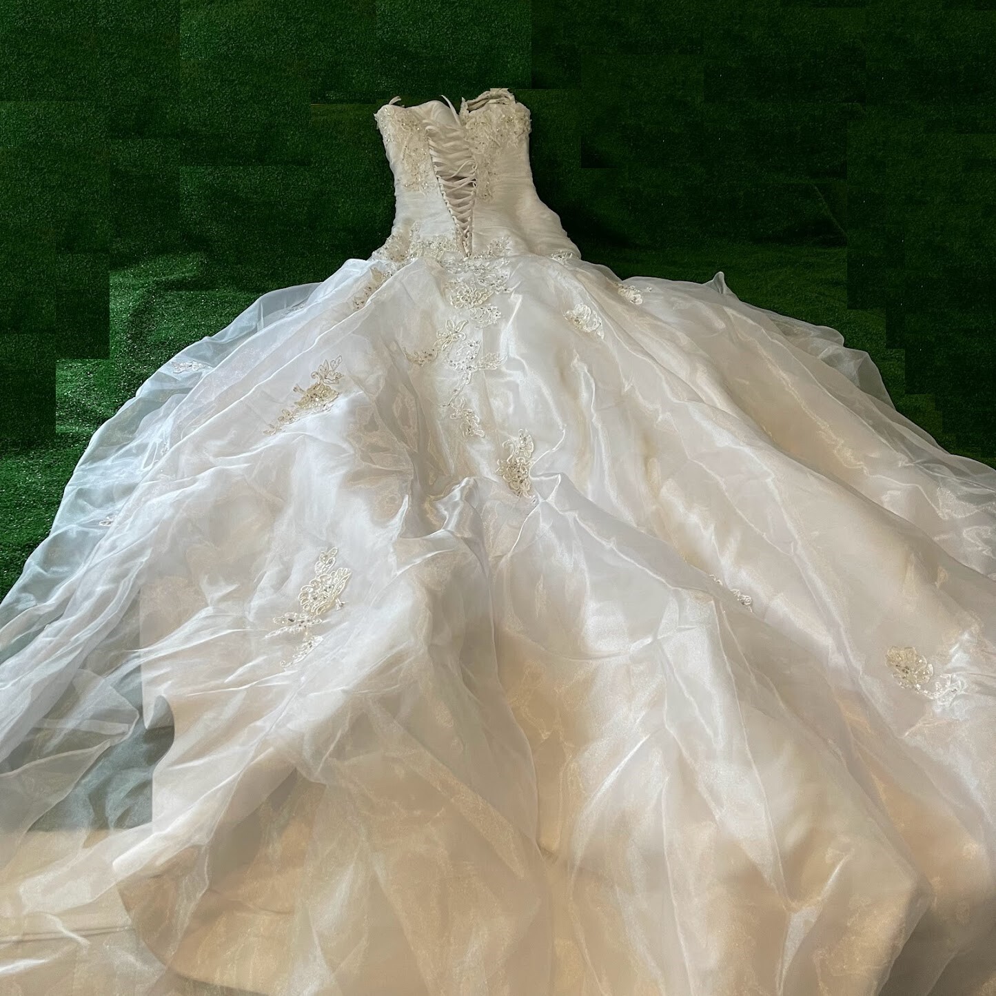 Maggie Sottero Haute Couture Imperial Gown Off Shoulder Wedding Dress Size 0