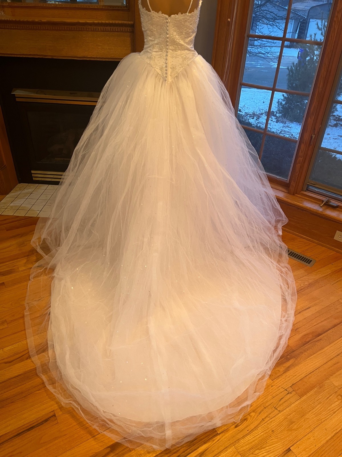 Venus 8181 White Beaded Lace Tulle Wedding Ball Gown Bridal Dress Size 6