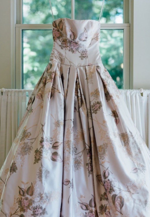 White by Vera Wang Metallic Jacquard Floral Wedding Gown (Discontinued)
