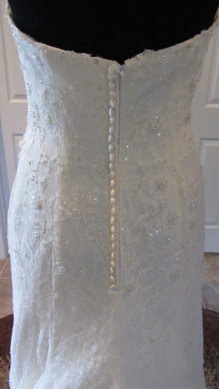 LA SPOSA Gladiolo LACE sleeveless halter WEDDING DRESS beaded gown size 8 NEW
