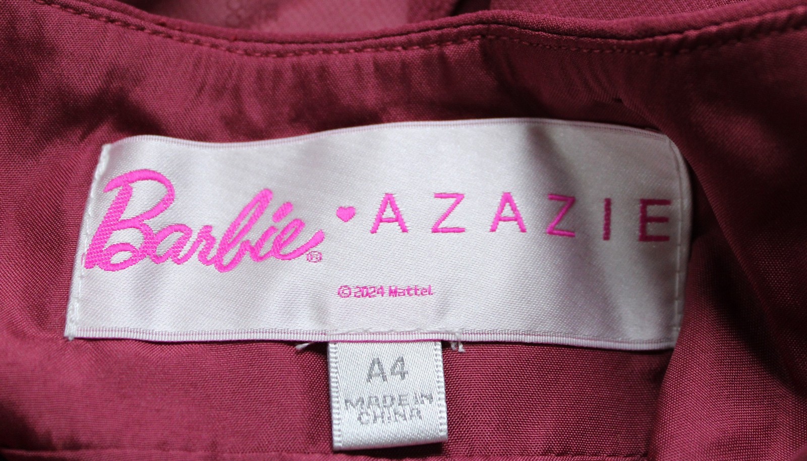 Azazie x Barbie Women’s Sheath Bow Chiffon Side Zip Dress AP2 Mulberry Size: A4